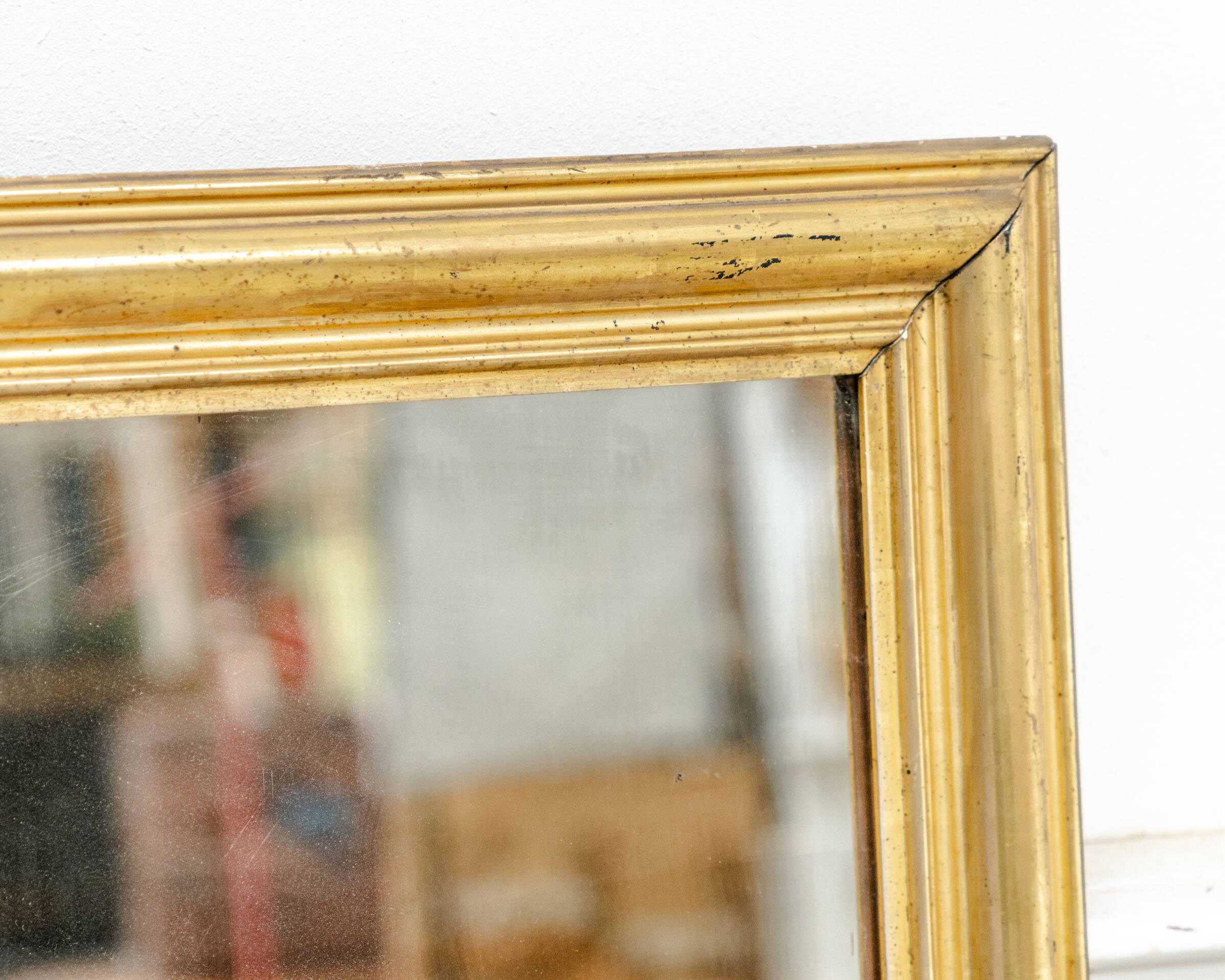 Long rectangular antique gold mirror 1930