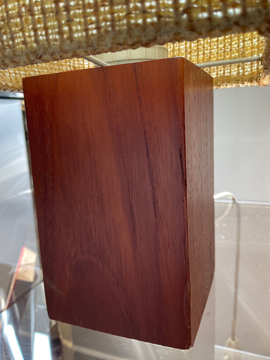 Scandinavian lamp in teak and rope years 60-70