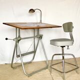 Architect Heliolithe vintage drafting table and Chair