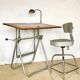 Table à dessin d’architecte Héliolithe vintage et sa chaise