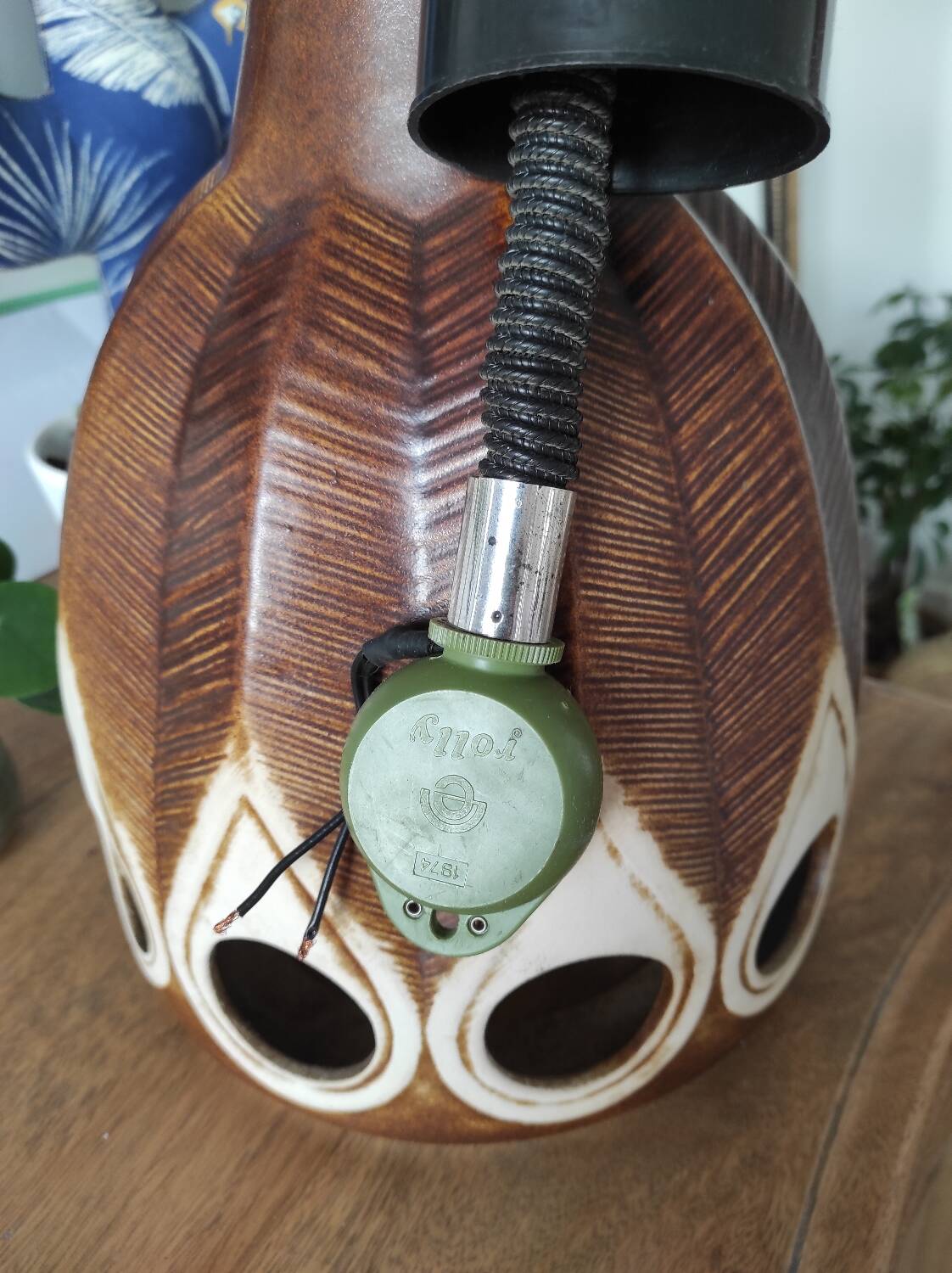 Vintage West Germany ceramic pendant light