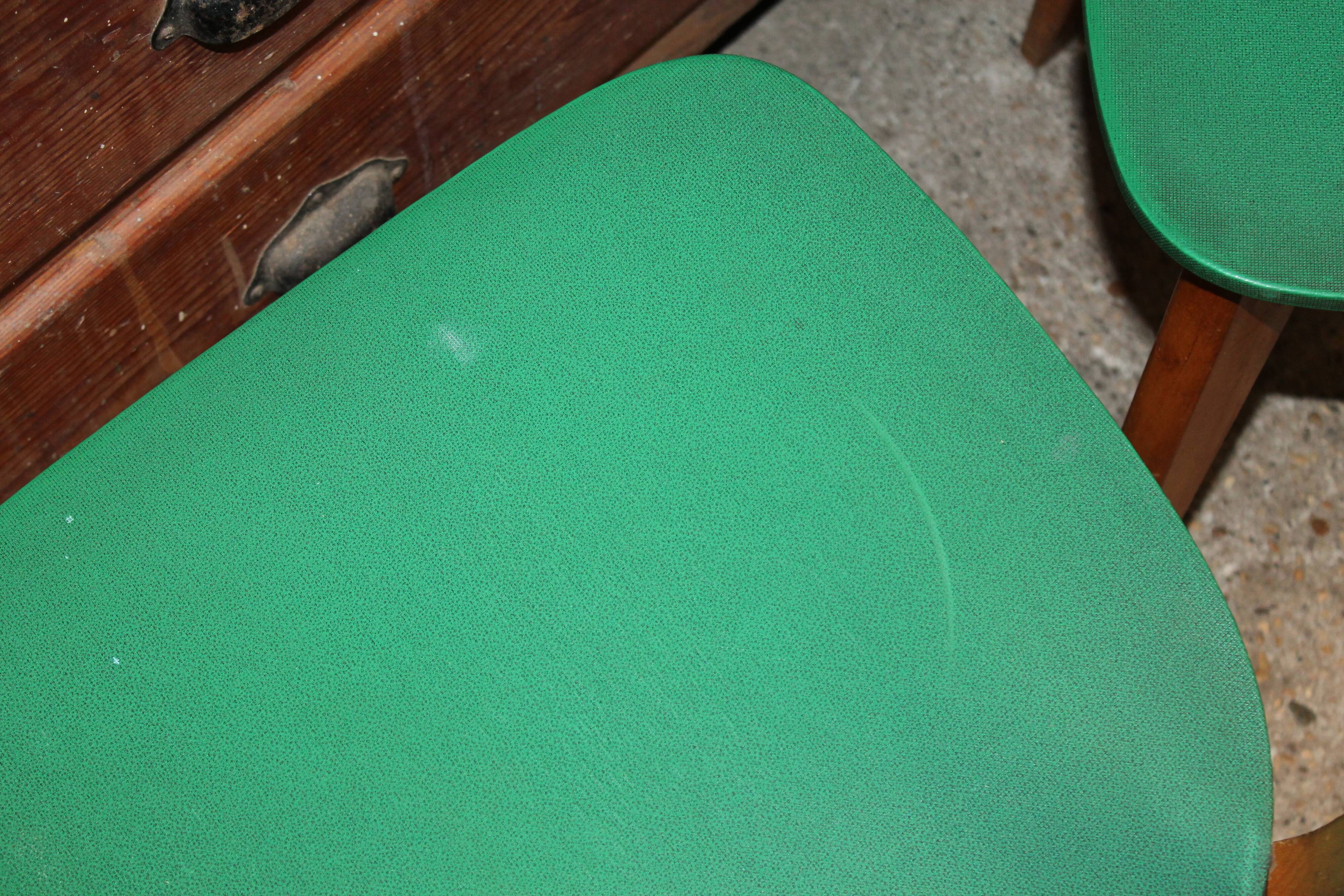 Set of three green vintage chairs