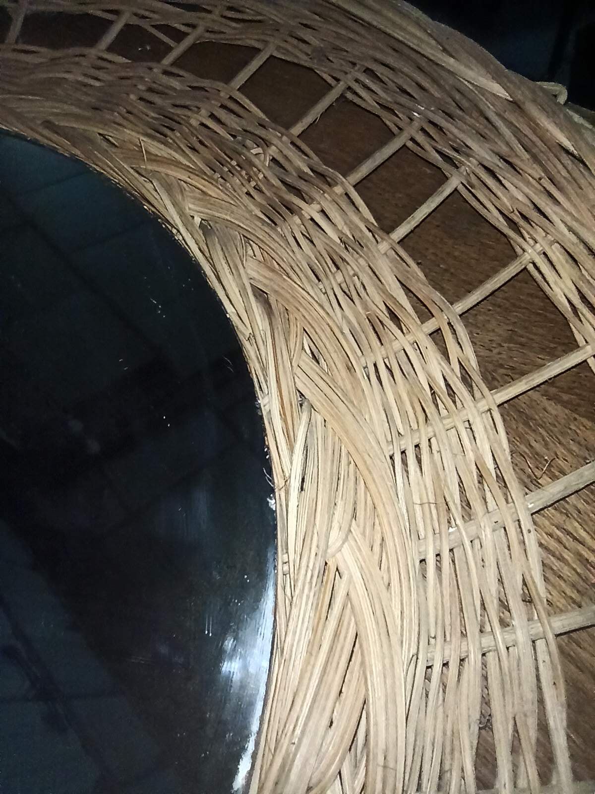 Rattan mirror