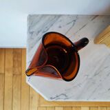 Amber blown glass pitcher