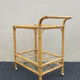 Bamboo service, wheeled cart, rolling bar, bar, vintage dessert