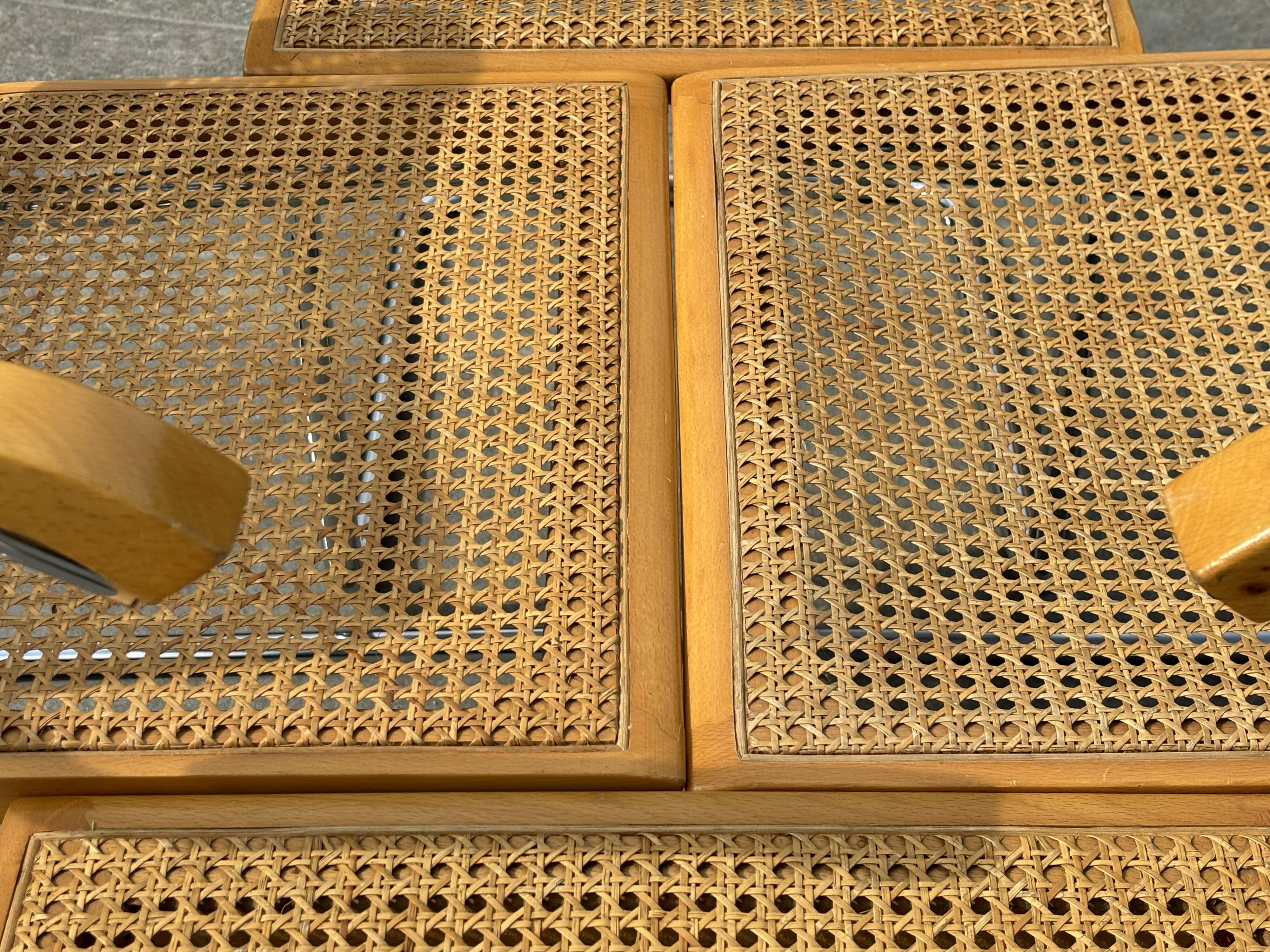 Set of 4 Cesca chairs model B64 with armrests Cesca Marcel breuer design