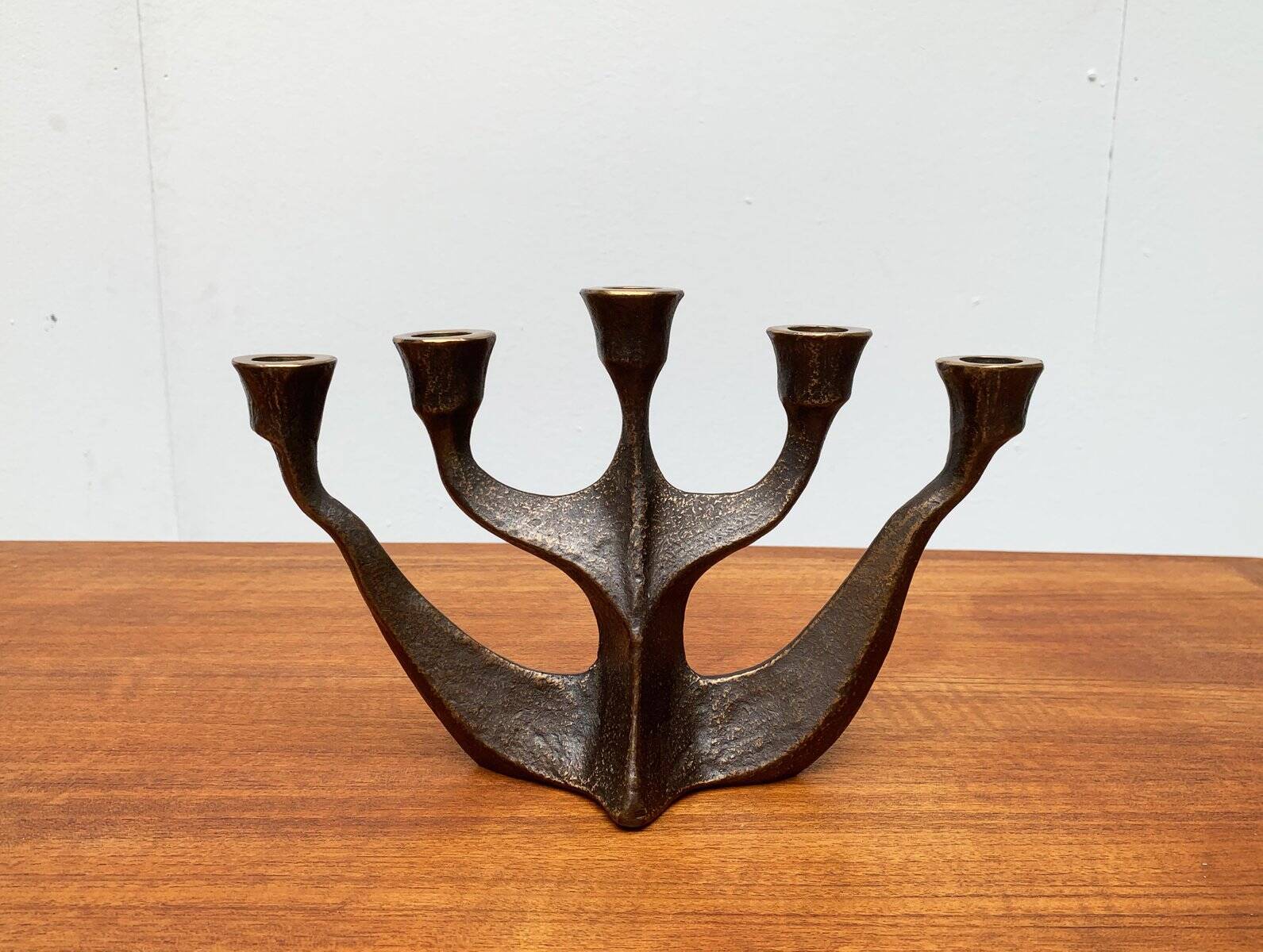 Vintage German brutalist metal candlestick by Dalbeck.