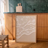 Beige and white wave relief panel