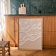 Tableau relief vagues beige et blanc