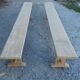 Large pairs of raw oak wooden benches