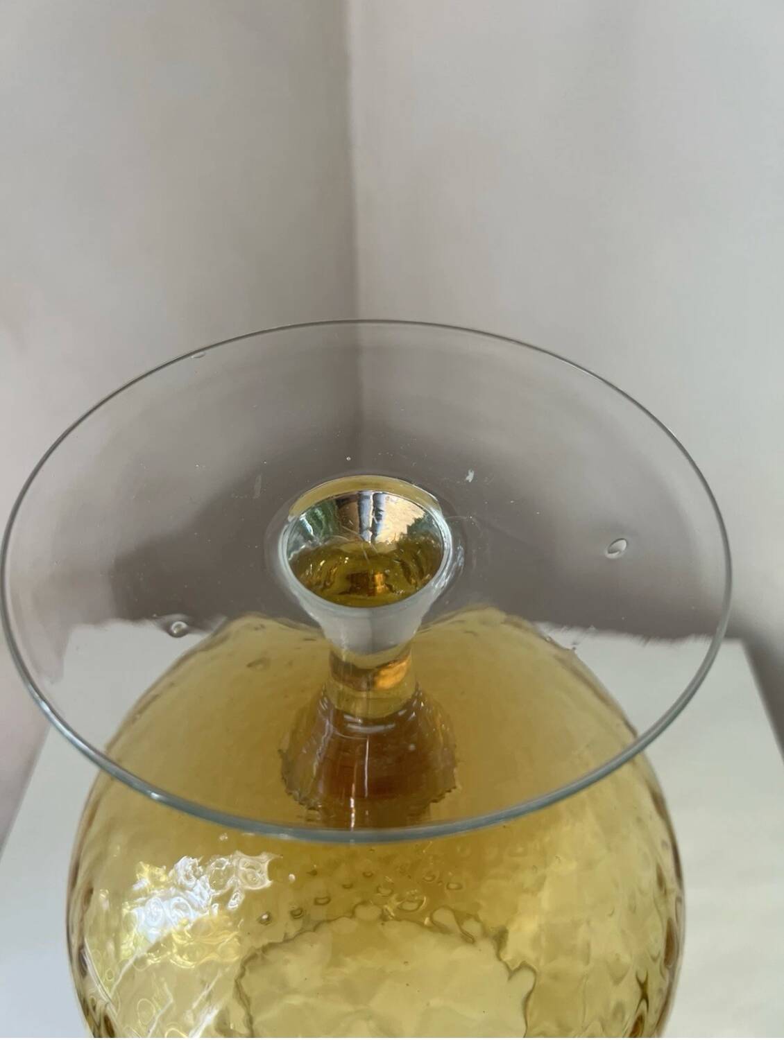 Large Glass Vase Empoli Italy Vintage 1970