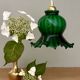 Suspension tulipe vintage en verre vert