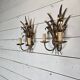 Pair of wheat ear wall lights from the 70s