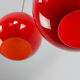 Suspension en verre rouge du milieu du siècle