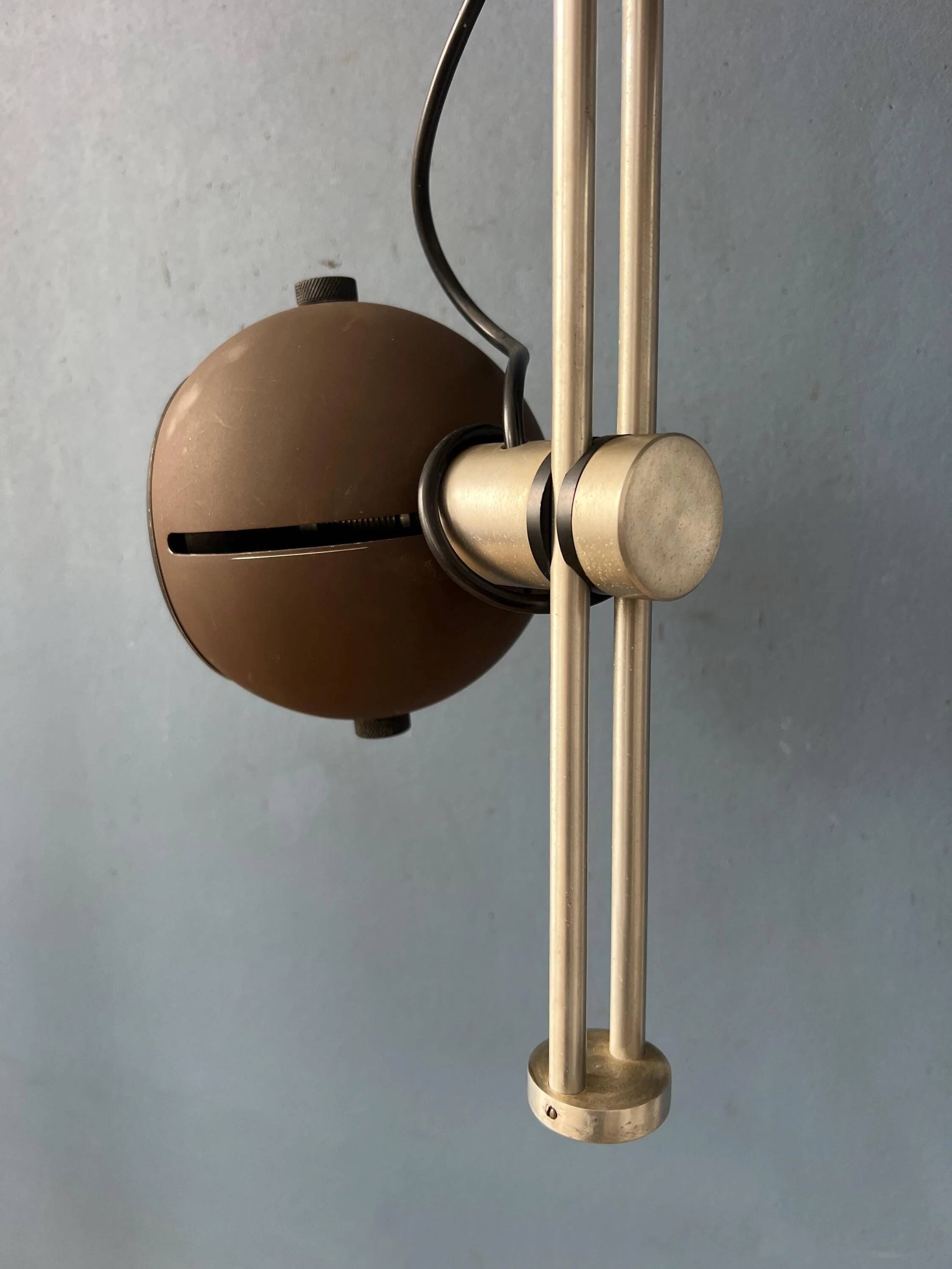 Brown ceiling light - Space Age fixture - vintage eyeball lamp