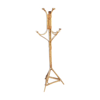 Vintage rattan parrot coat rack
