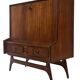 Vintage teak wall cabinet with flap door 1960s design wall unit