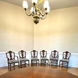 6 x English mahogany Hepplewhite chairs / 1920s