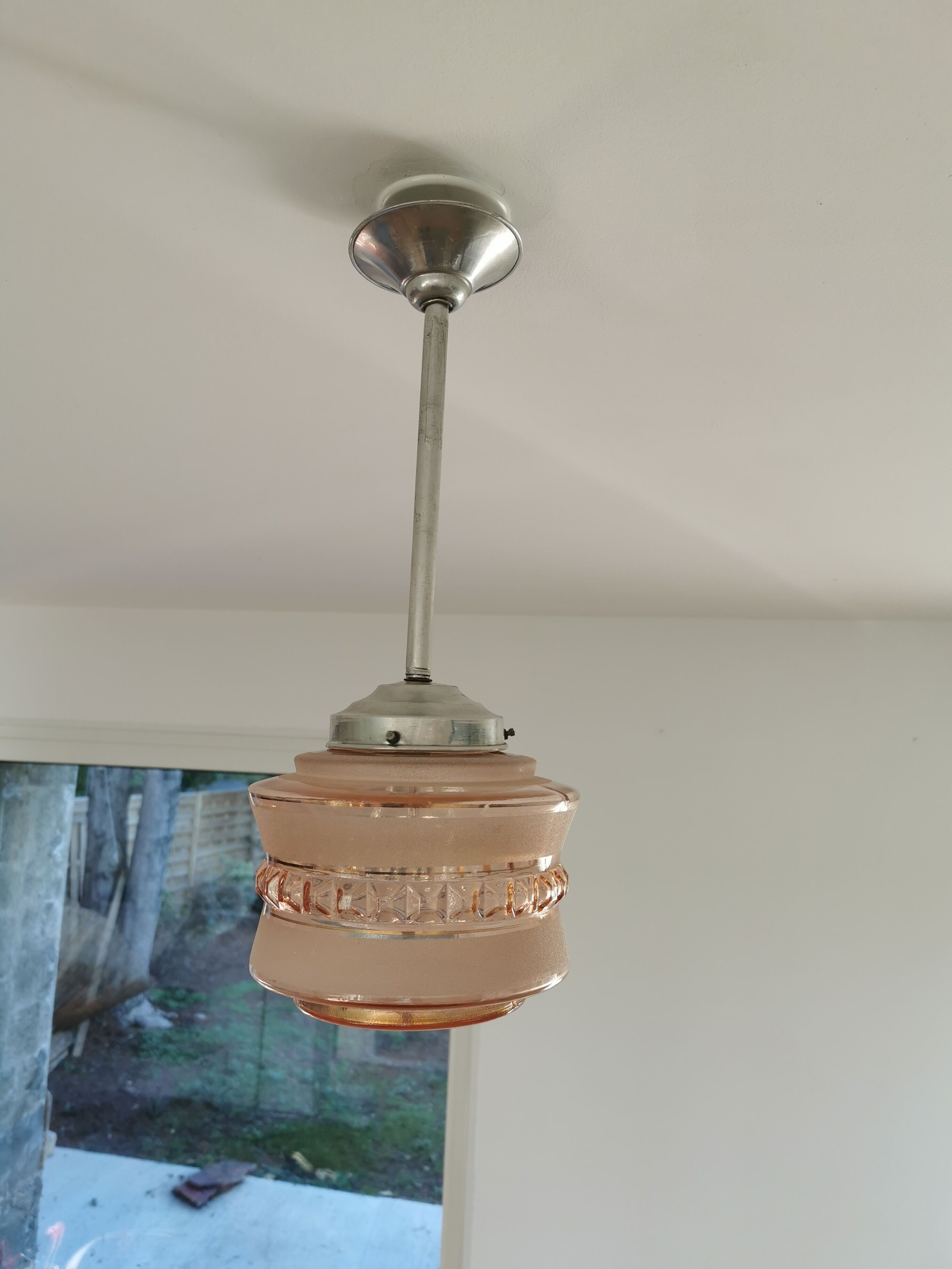 Vintage glass globe pendant lamp