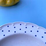 Set of 6 blue polka dot soup plates Boch Frères