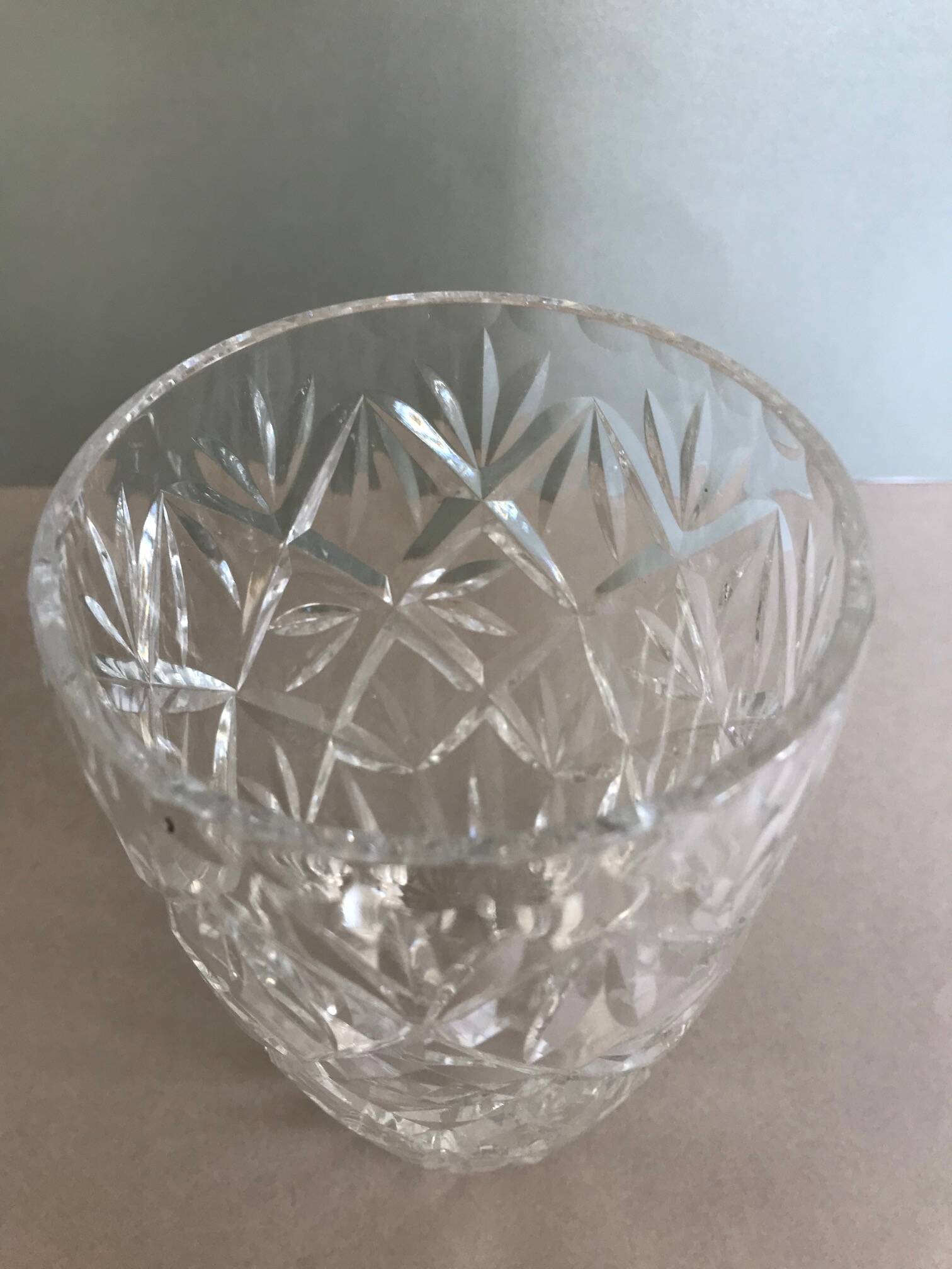 Small cut crystal vase