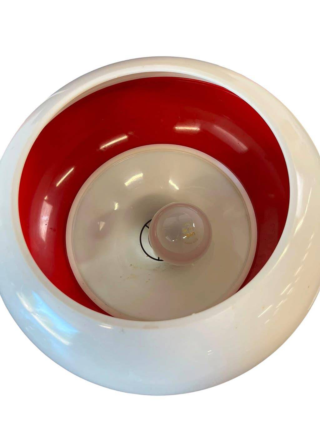 Vintage glass pendant/light, futuristic style, UFO-shaped.