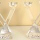 Pair of candlesticks, candelabra, crystal signed Villeroy & Boch, design and chic