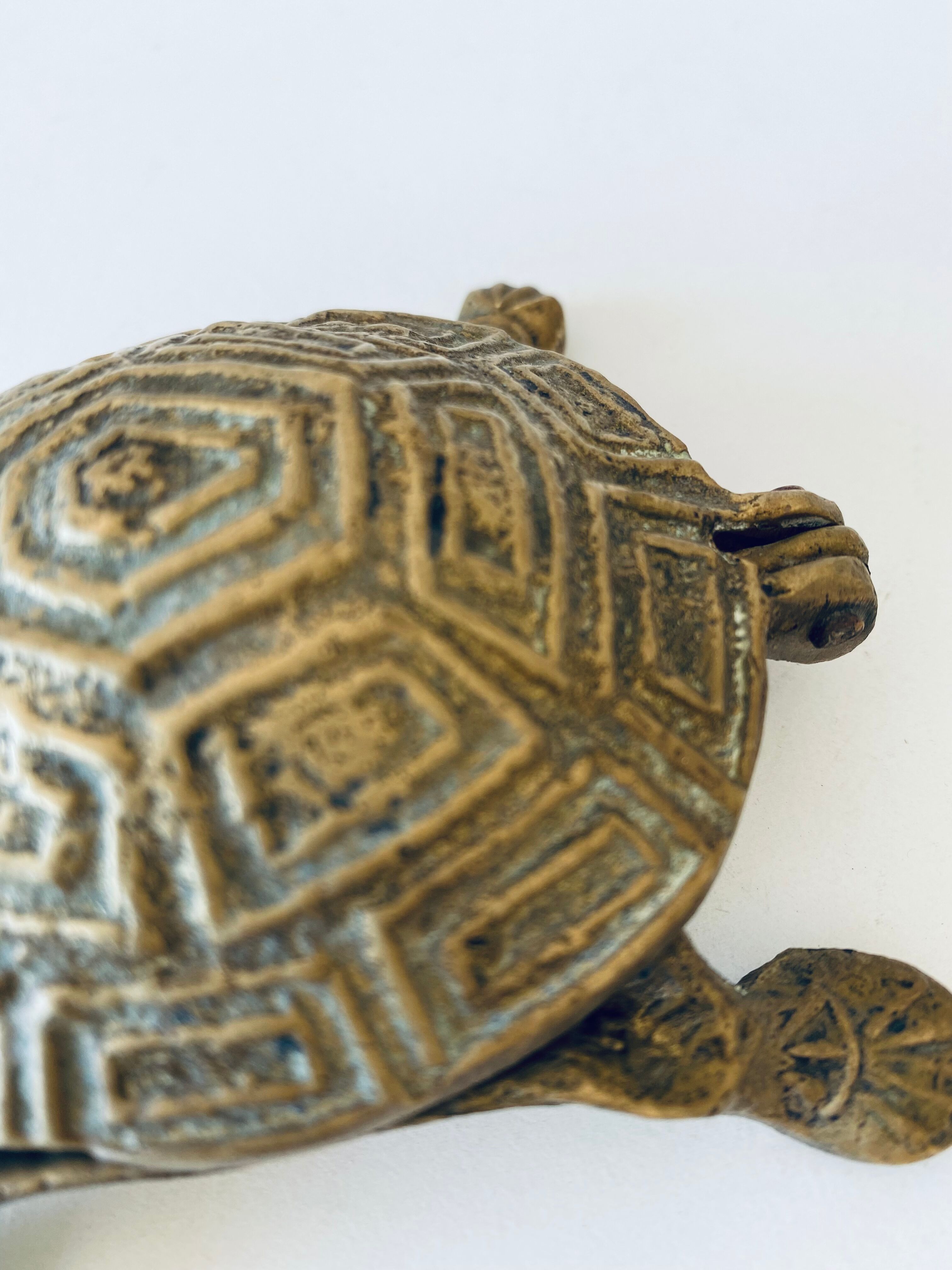 Brass turtle ashtray