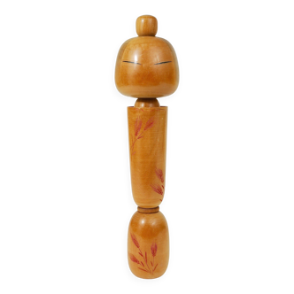Decorative Kokeshi doll sculpture by Sadao Kishi from Japan, hand-painted.
