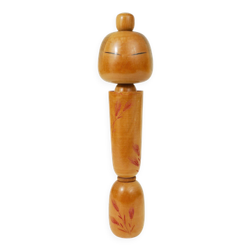 Decorative Kokeshi doll sculpture by Sadao Kishi from Japan, hand-painted.