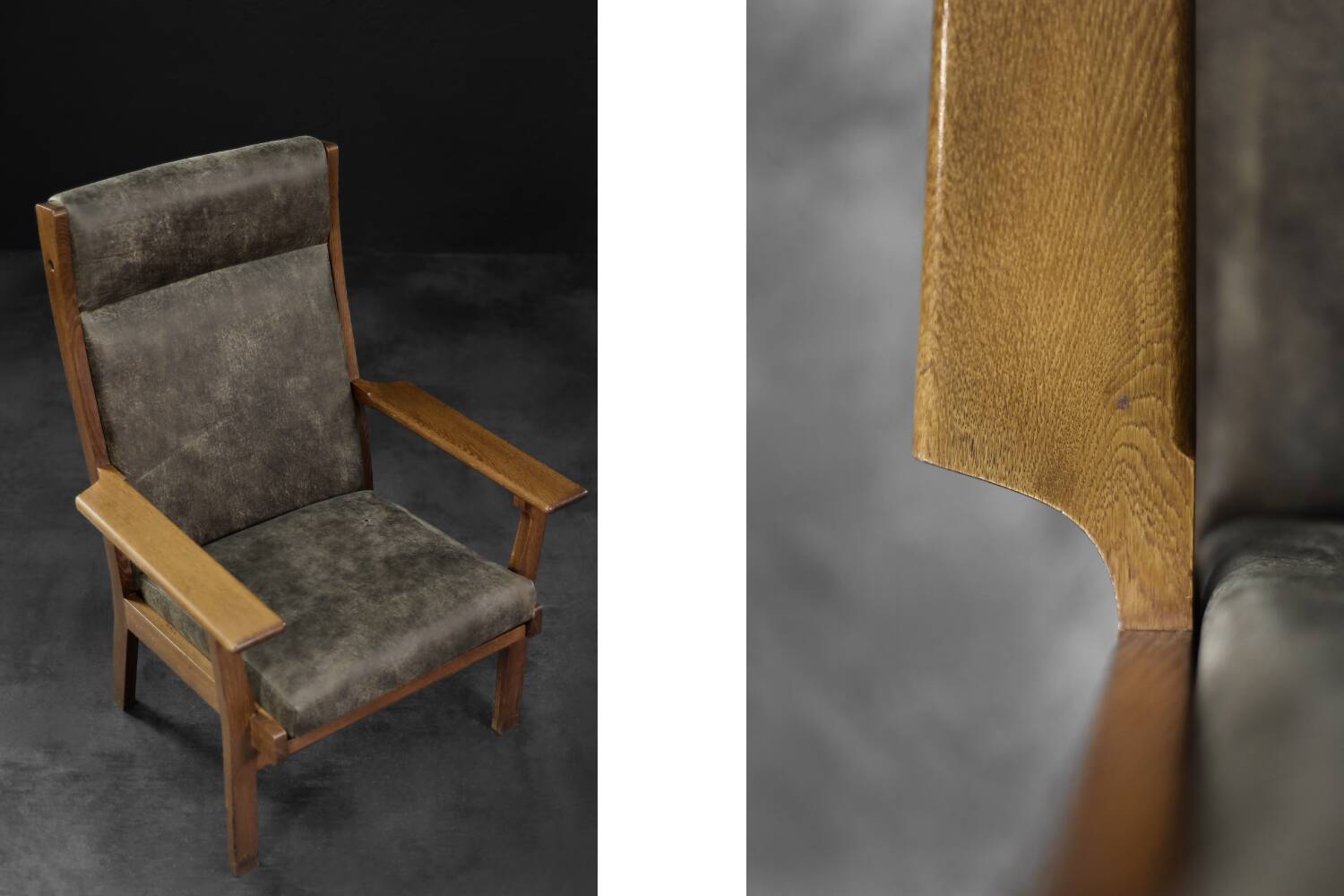 Rare Vintage Mid-Century Danish Modern Armchair Model GE 181 A from Getama