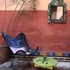 Armchair X blue