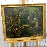Tree landscape in the forest, oil on canvas