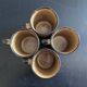 Service de 4 mugs décor floral