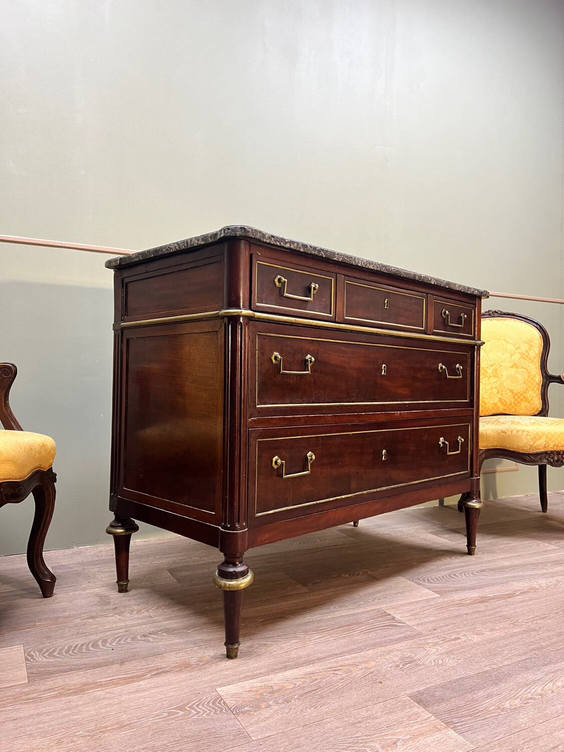 Commode En Acajou D’époque Louis XVI XVIII Eme Siècle