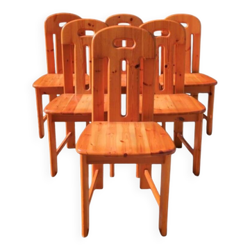 Ensemble de 6 chaises Effezato en pin