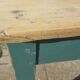 Table de ferme d'appoint patine turquoise