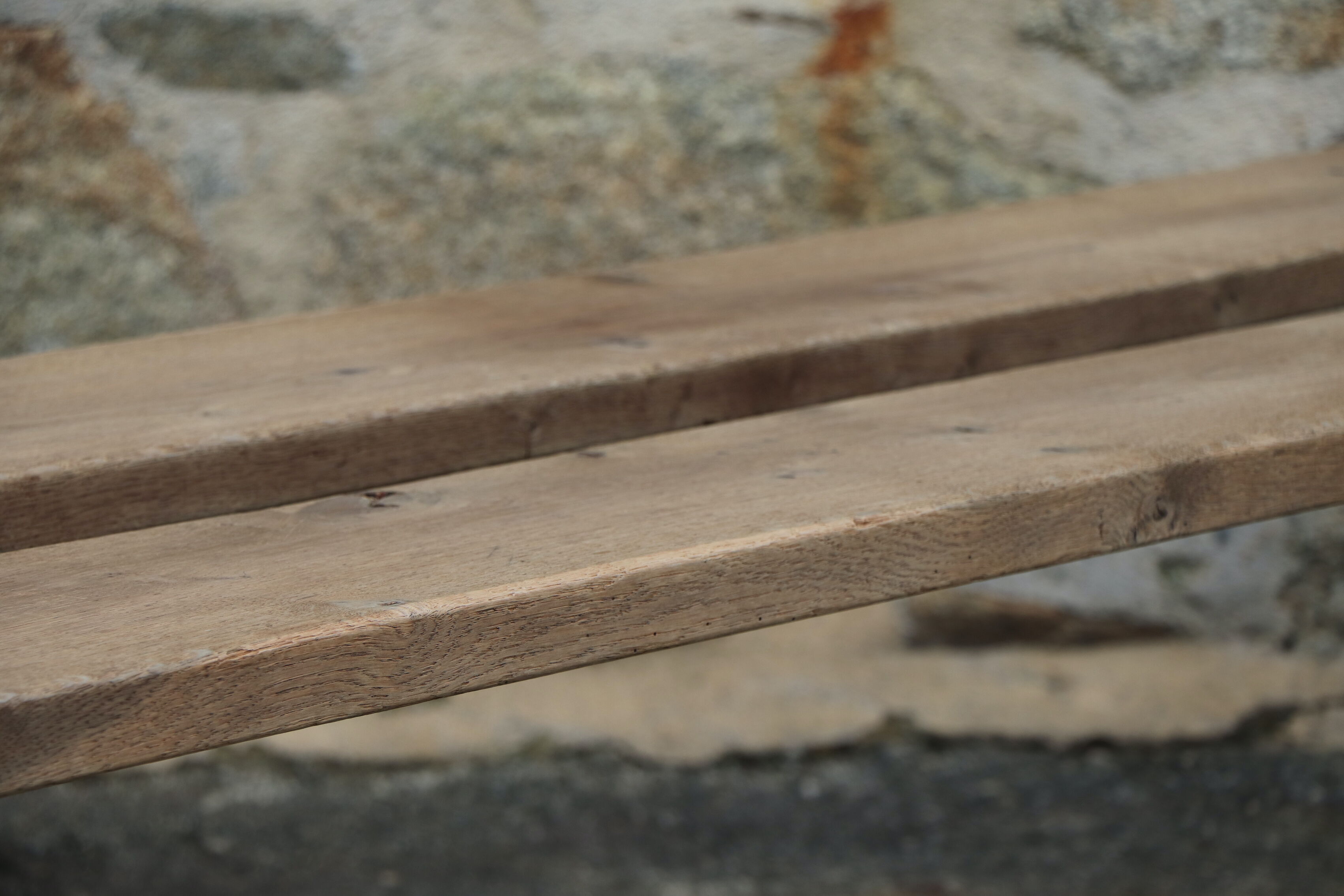 Pair of large solid wood benches XIXth