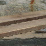 Pair of large solid wood benches XIXth