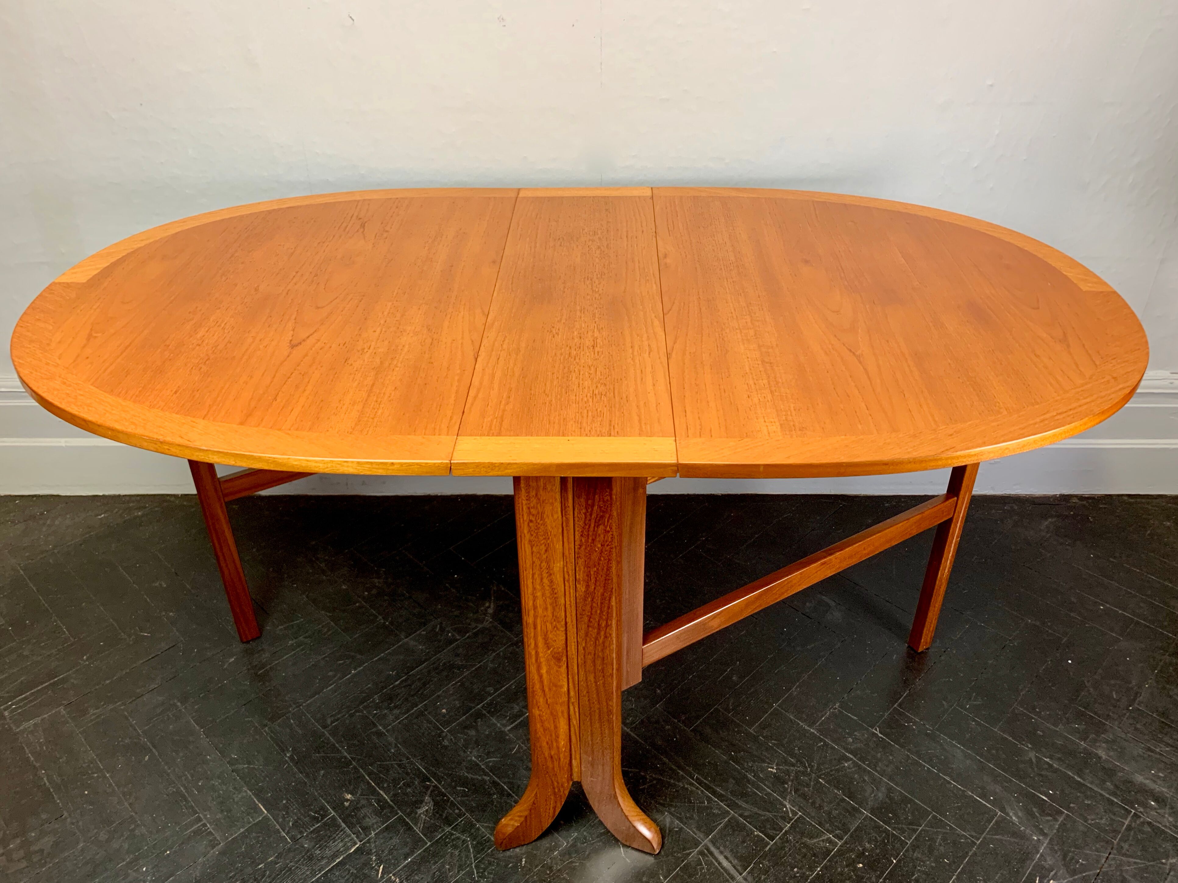 Vintage folding gateleg dining table teak
