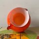 Vintage vase or pitcher in orange blown glass - Made in Italy
