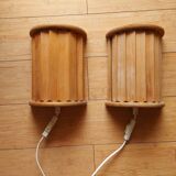 2 vintage 80'S Ikea wooden wall lights