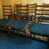 Set of 6 mid-century Danish teak dining chairs, 1960s