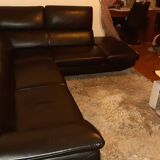 Leather left-angle canape