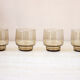 4 verres à eau en verre fumé
