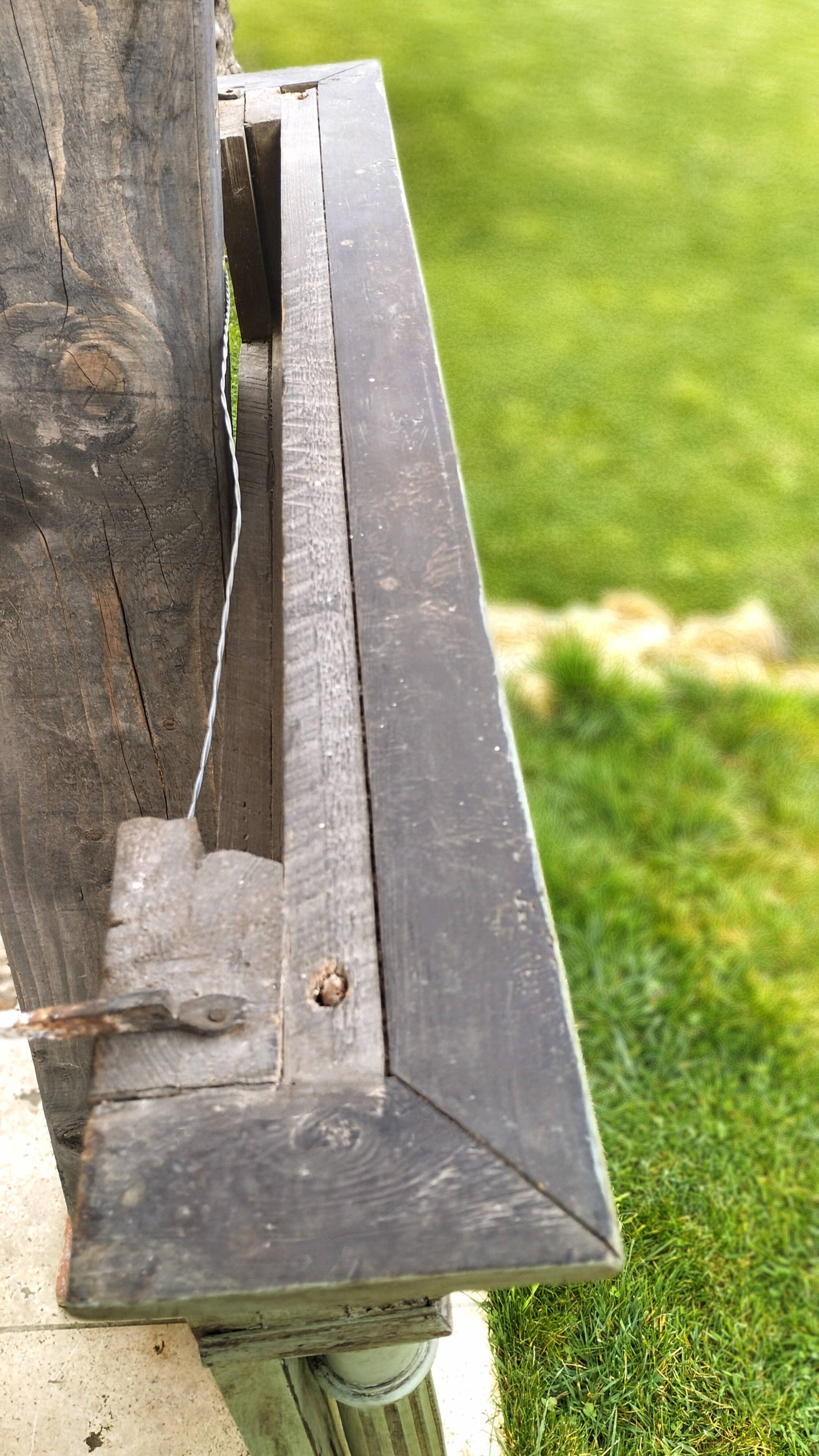 Antique olive green mirror