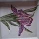 Sublime Pocket Bowl in Limoges Porcelain, Hand-Painted Iris & Gold Leaf