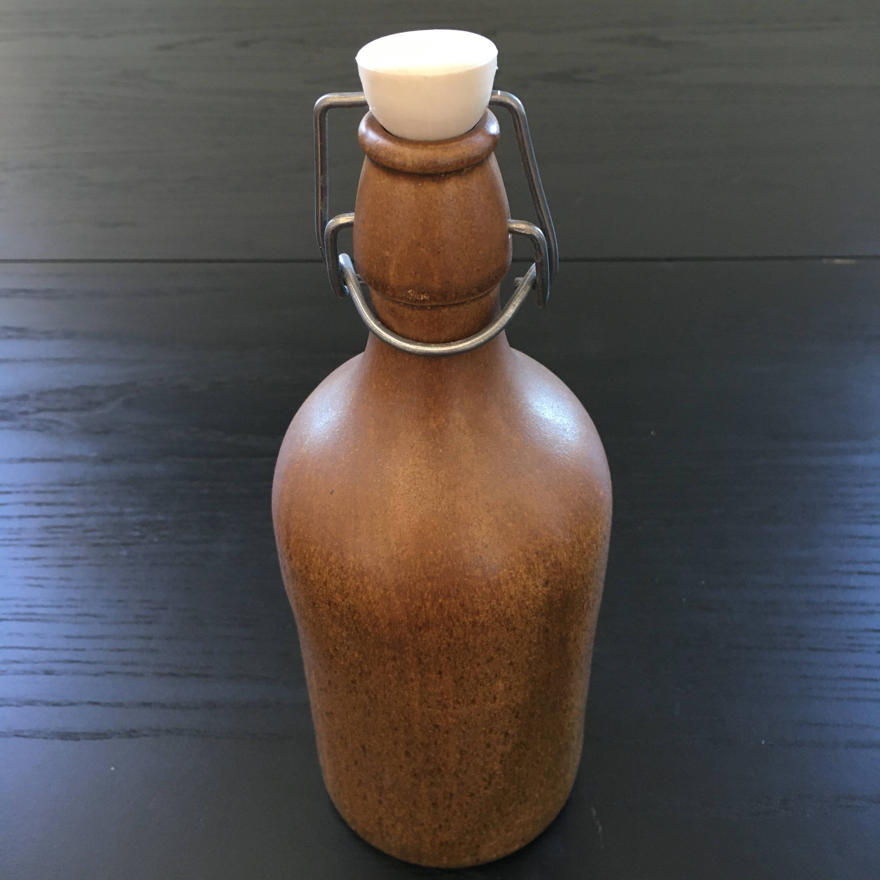 Beige stoneware bottle