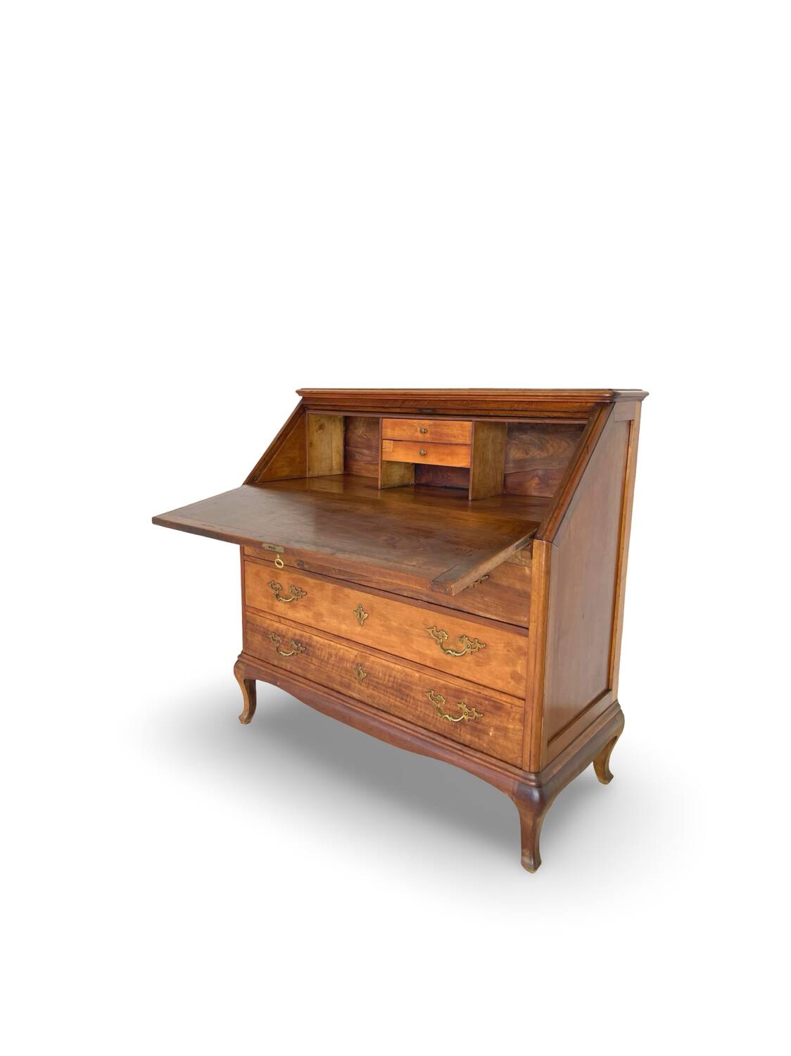 Antique Italian secrétaire in solid walnut, 1920s/1930s.