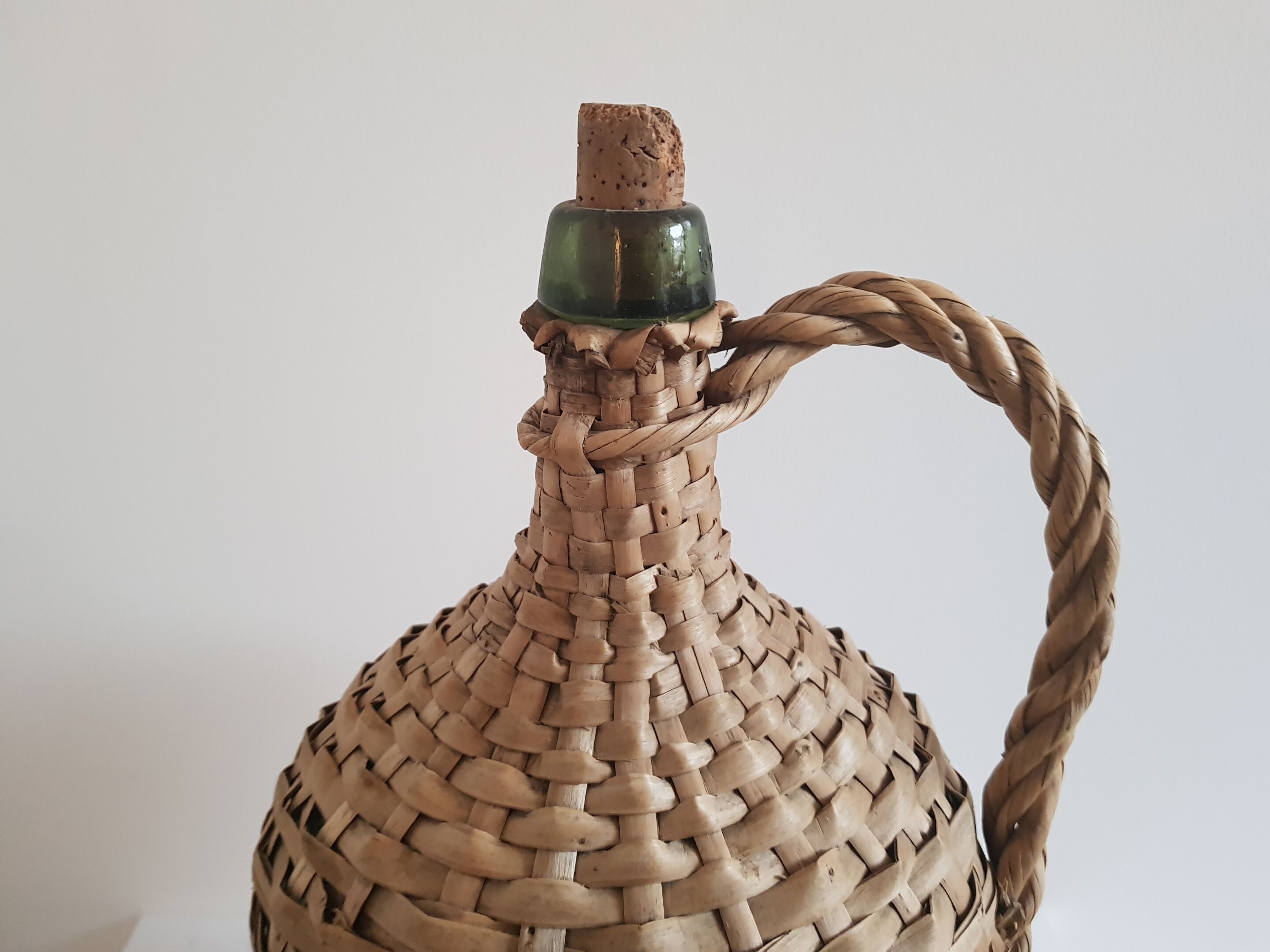 Demijohn with basket wicker h38cm